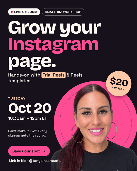Grow Your Instagram Page: Small Biz Workshop (Live on Zoom)